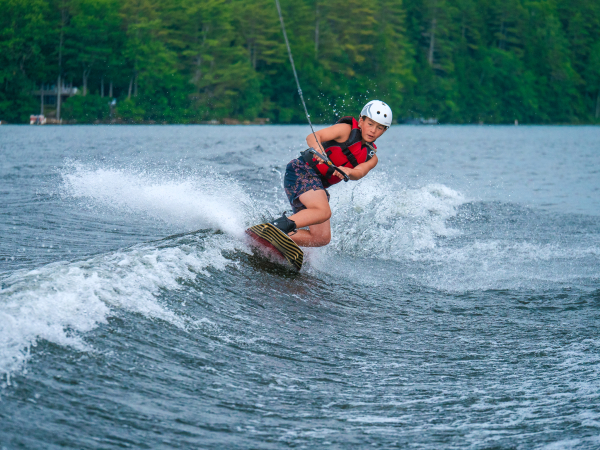 We give campers the option of choosing Wake Boarding or Wake Surfing.  